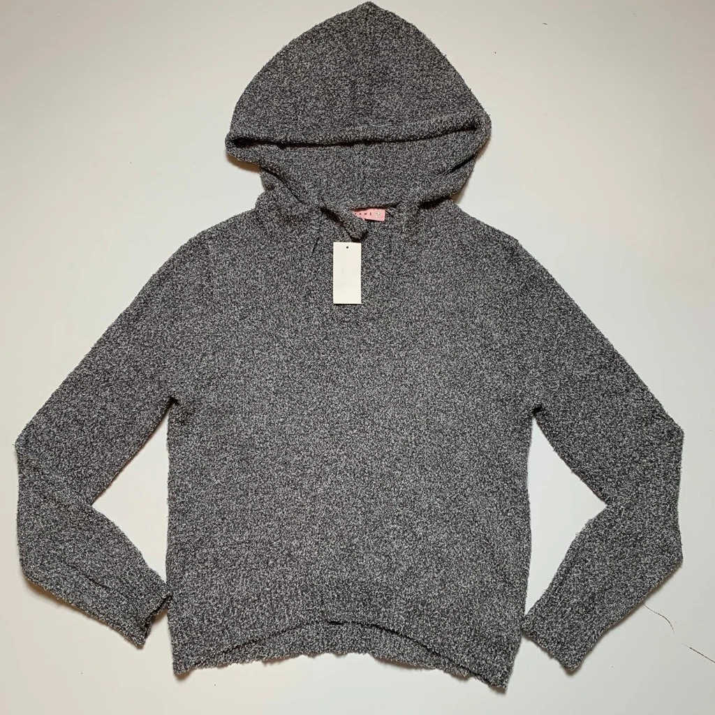 Crave Fame Womens Hooded Sweater Gray Marled Long Sleeve Drawstring XL New  | eBay