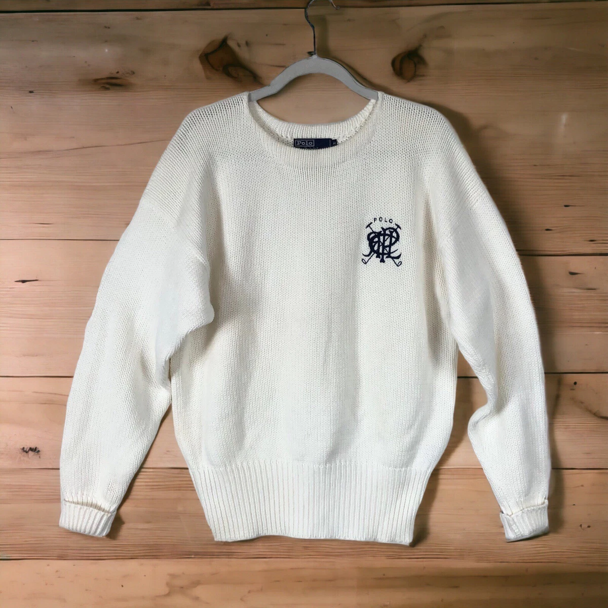 Vintage cream ralph lauren outlet knit sweater