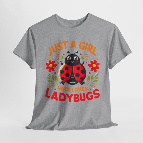 Just a Girl Who Loves Ladybugs T-shirt - Novelty Cute Zoology Insect Graphic Tee - Picture 32 of 52