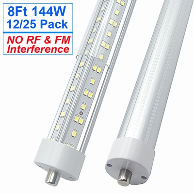 T8 8FT Led Tube Light Bulbs FA8 Single Pin 144W 8 Foot Led Shop Lights 6500K LED