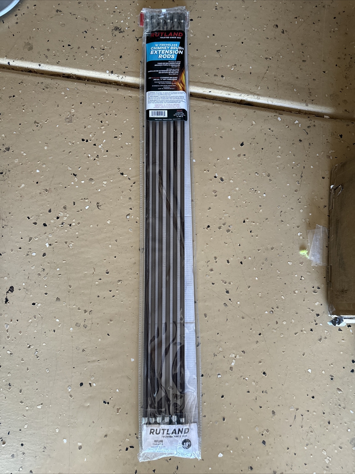 RUTLAND 18' Fiberglass Chimney Brush Rod Kit 6 Pieces, each 36" NEW