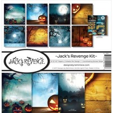 Scrapbooking Crafts 12X12 Paper Kit Jacks Revenge Halloween Pumpkins Spooky Moon