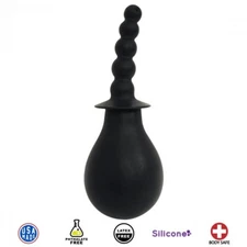 Tail Cleaner Rippled Anal Douche Silicone Bulb Enema System - Hypoallergenic