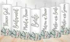 Bride Bridal Gift Wedding Tumbler Design Stainless Steel Skinny 20oz Tumblr