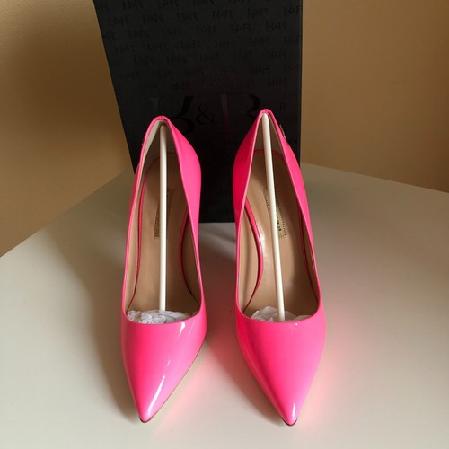 Damen Pumps Größe 39 Neon Pink Lackleder von R&R Renzi Italia neu mit Karton - Picture 2 of 6