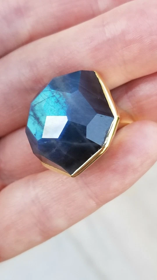 Anillo Ippolita Grande Piedra Labradorita Oro 18k Talla 7.5 Foto 4 de 4