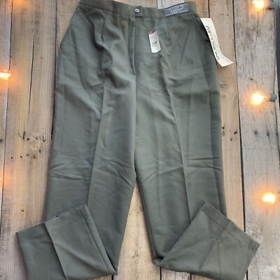 Flatter Fit by Separate Impressions VTG Green Pants Womens Size 14 New