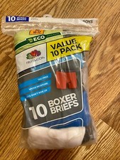 Fruit of the Loom Boys Boxer Briefs Underwear 10 Pack Tag Free Size M 10-12