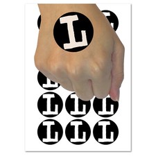 Letter L Uppercase Cute Typewriter Font Temporary Tattoo Water Resistant Set