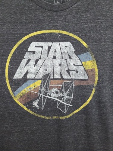 Men's Star Wars T-Shirt Size Large Regular Fit Grey Graphic Short Sleeve Tee - Picture 5 of 9
