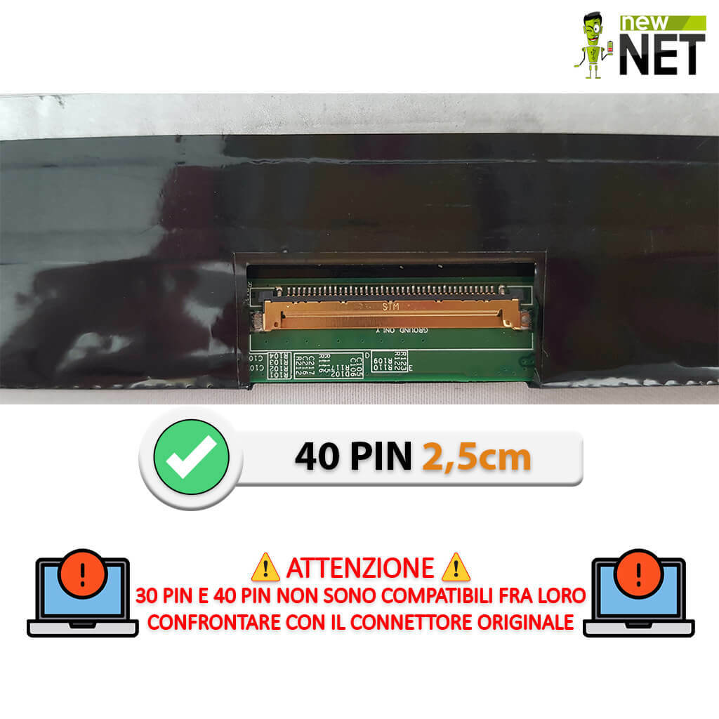 Schermo 14 Pollici Per Lenovo ThinkPad T470 – LED HD 1366x768, Opaco, Connettore A 30 Pin, Sostituzione Compatibile