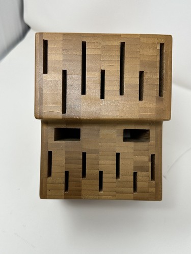 The Pampered Chef Wooden Bamboo 16 Slot Knife Block - Picture 3 of 7