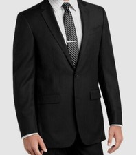 270 Kenneth Cole Reaction 40S Men Slim Fit Black Stripe Suit Jacket Coat Blazer