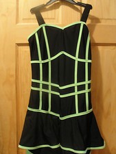 REVOLUTION NEON GREEN BLACK JAZZ HIP HOP DANCE COSTUME child large