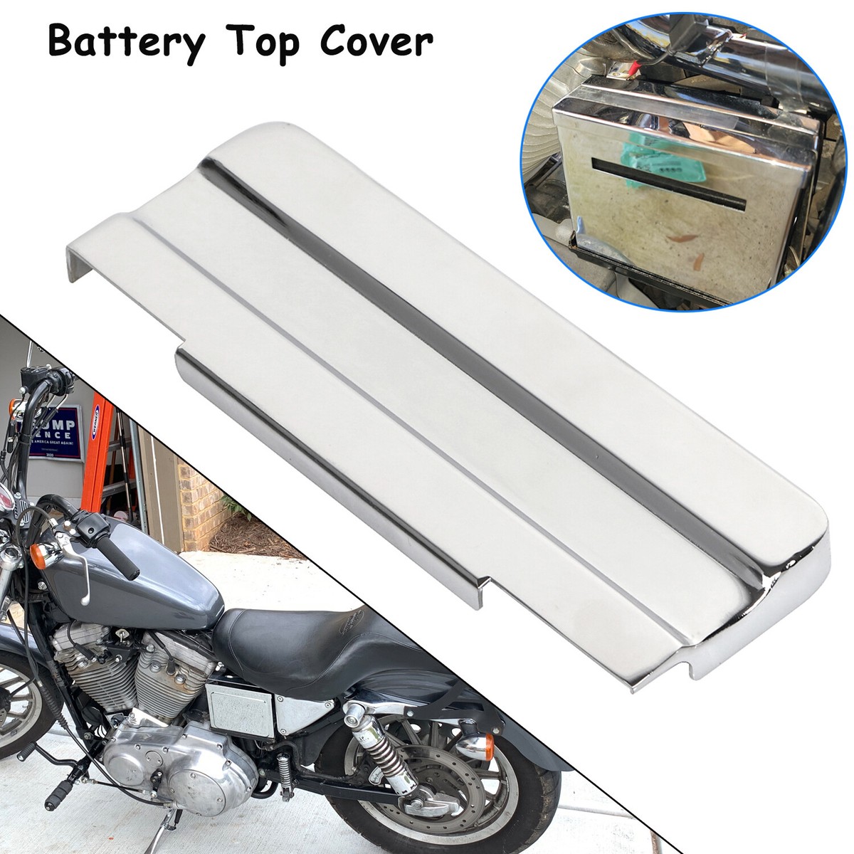Chrome Top Battery Cover For Harley 97-03 Sportster 883 1200