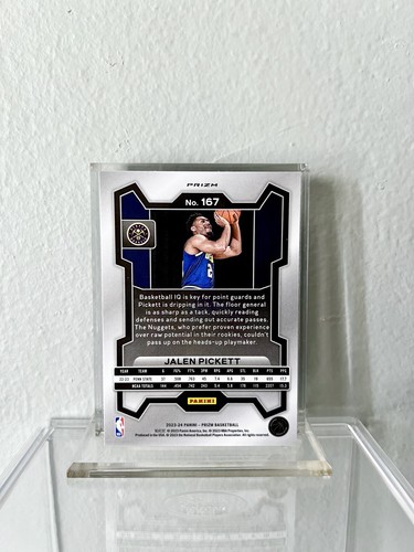 2023-24 Panini Prizm #167 Jalen Pickett Silver Prizm Rookie RC Denver Nuggets - Foto 2 di 3