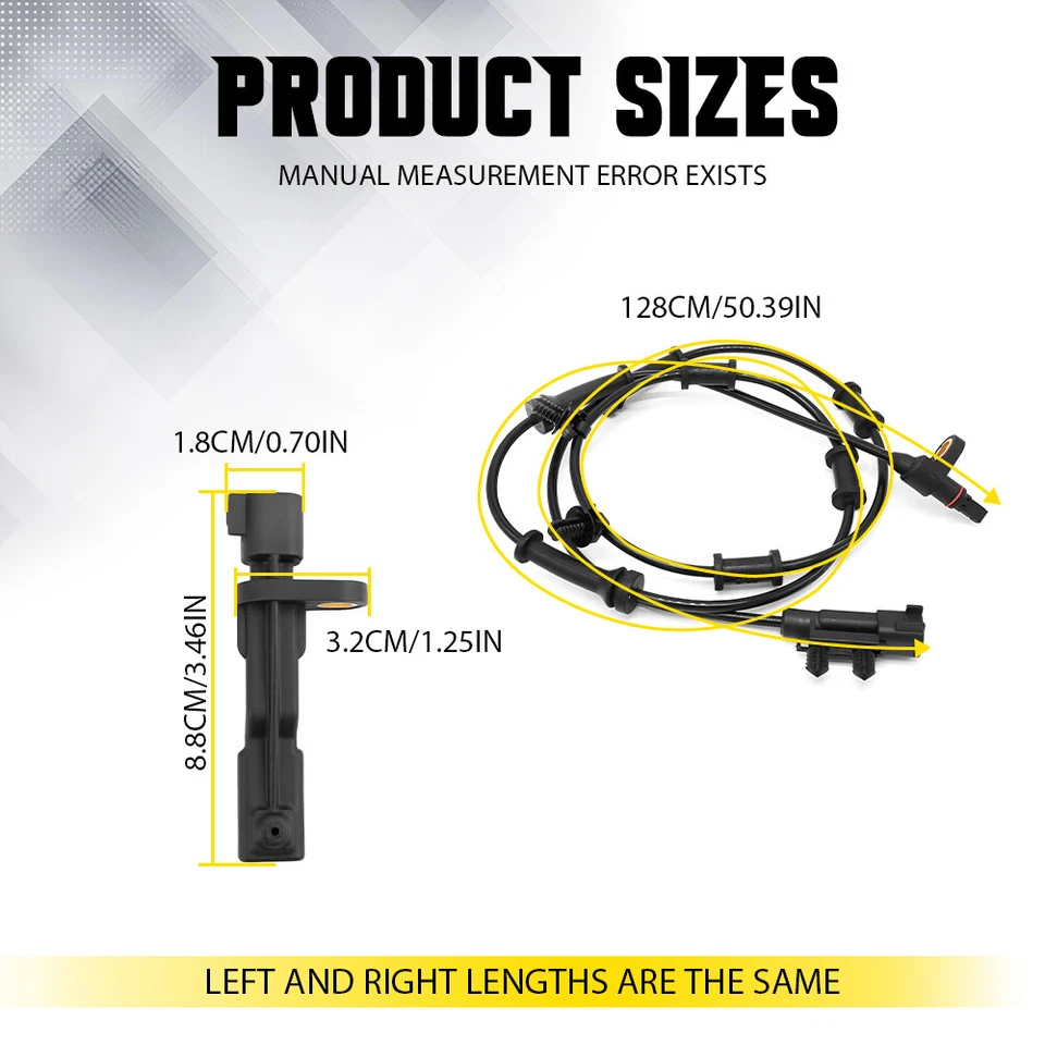 Set of 4 ABS Wheel Speed Sensor 68003281AA For 2007-2017 Jeep Wrangler 3.8L 3.6L - Image 3 of 4