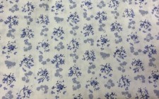 BLUE GRAY FLORAL COTTON- 60"W-- 1 1/8 YARDS