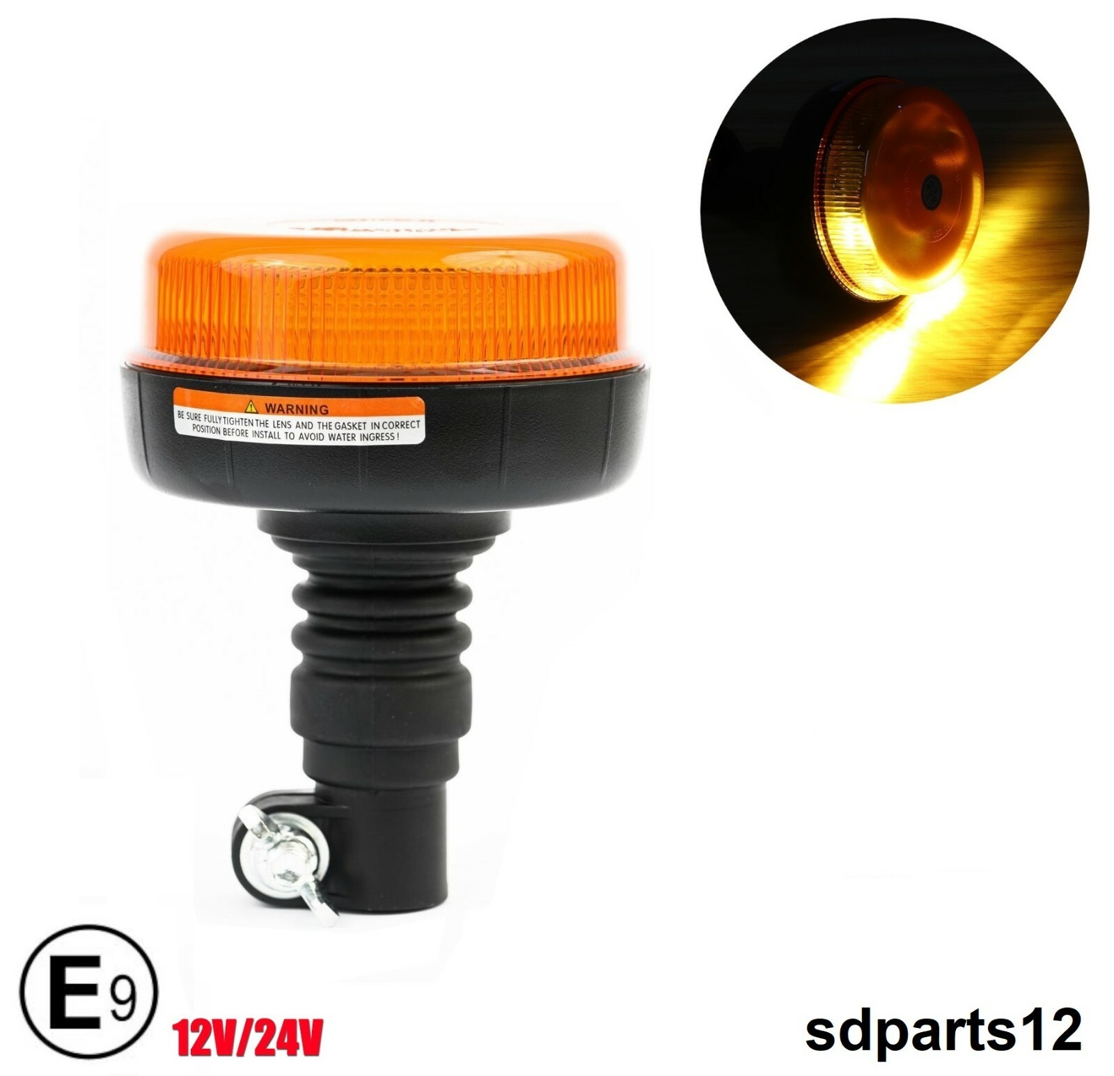 Gyrophare LED orange 24V pour sécuriser les remorques et camions à visibilité réduite