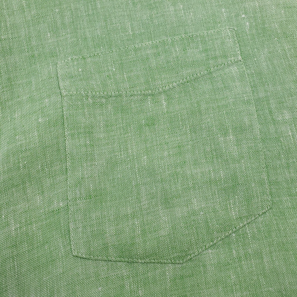 Camisa de Murano para Hombres Extra Grande Verde Baird McNutt Lino Abotonada Playa Crucero Foto 3 de 4