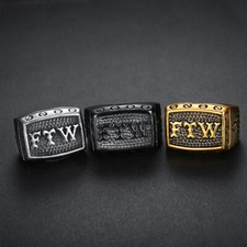 Motorcycle FTW Biker Out Law Men's and Women's Stainless Steel Ring 7-16 Size