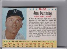 1963 POST CEREAL #53 JIM BUNNING DETROIT TIGERS HOF 3268