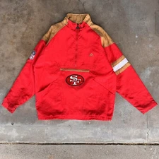 Vintage Early 90s San Francisco 49ers Apex One Light Pullover Jacket Size Large