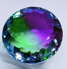 Natural Large Size Tourmaline Bi-Color Round Cut Certified 100 Ct Gemstone