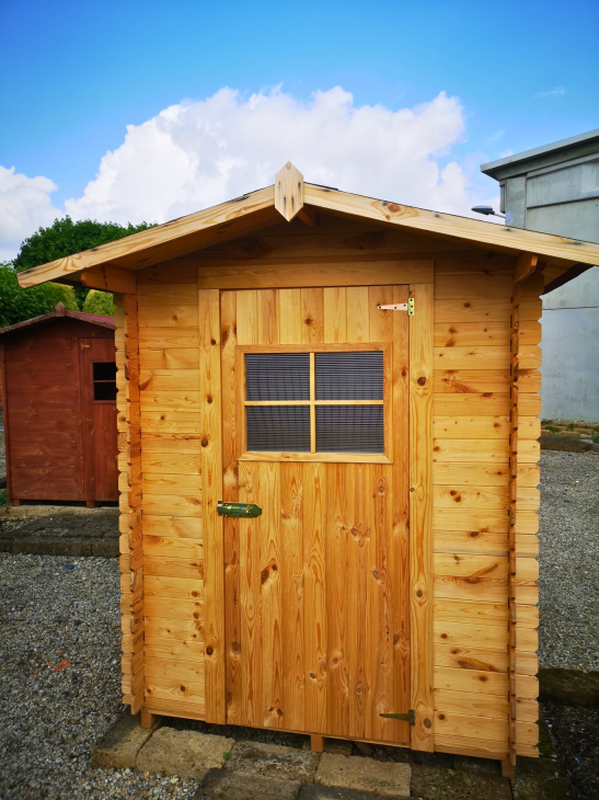 Casetta in Legno per Esterni con pavimento,  Block House, Doghe 16mm BLOCK120