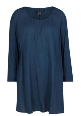2x Damen Tunika blau 7/8 Arm in 100% Baumwolle Rundhals Größe 38 bis 56 neu 5471
