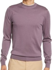 HUGO BOSS Tipped Crewneck Performance Sweater in Wool - Size M