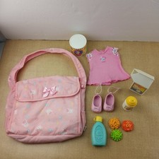 Fisher-Price Little Mommy Diaper Bag And Accessories. DiaperBag, Playfood,Bottle