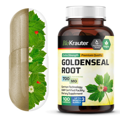 Bio Krauter Goldenseal Root - Pure Vegan Goldenseal Capsules 700Mg/Serving 100