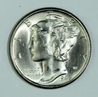 1945 Mercury Dime Lustrous Uncirculated UNC BU Silver 10c Winged Liberty Coin