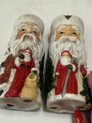 Vintage Santa Claus Candle Holders By Bronco 1980s