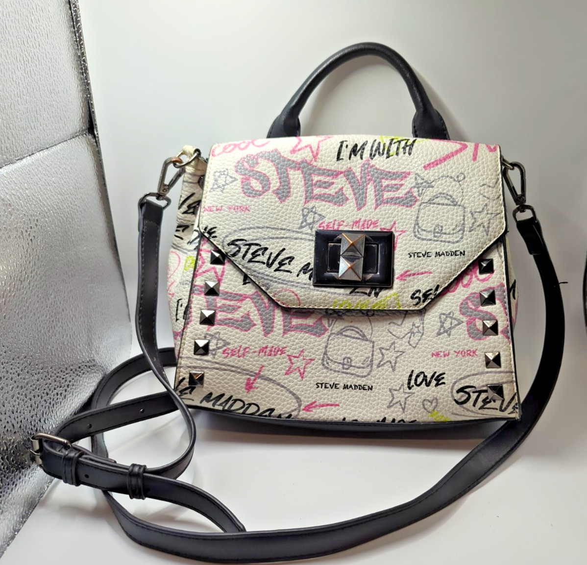 Steve Madden Grafitti Crossbody Bag New York Love Self-Made PO Gift