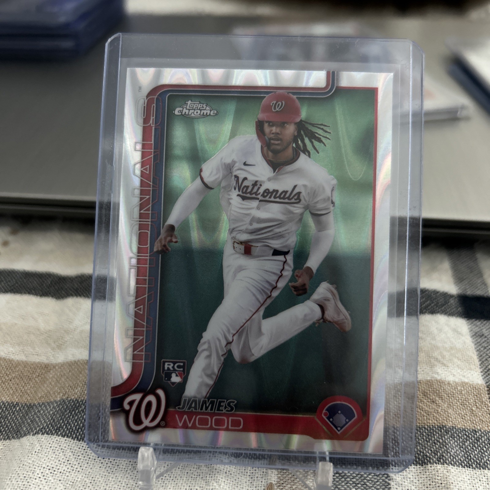 2025 Topps Chrome James Wood RC RayWave Refractor Rookie #132 Nationals