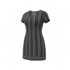 Classy Mini Dress Fits S - M Black White Sleek Pullover Chic