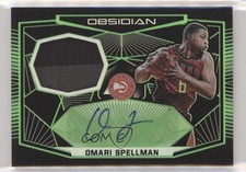 2018 Panini Obsidian Electric Etch Green 14/25 Omari Spellman #RJ-OSP Auto 1u6
