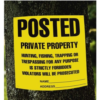 Outdoor Property Warning Signs, Yellow, 11x11 Inch, 100 Pack