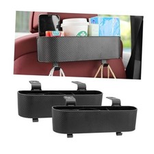 2PCS Car Headrest Backseat Organizer with Cup Holder, Seat Back Black/2PCS