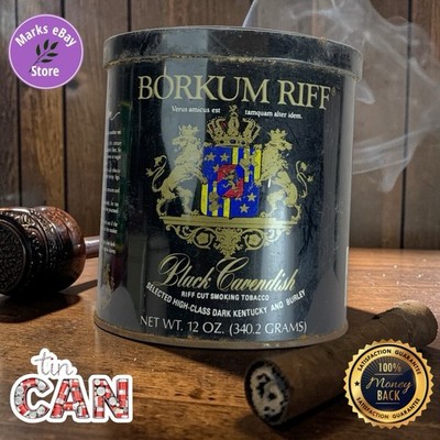 RARE!!! Borkum Riff Black Cavendish 12oz Pipe Tobacco Tin EMPTY    Dark Can
