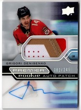 2021-22 UD Premier Rookie Auto Patch GRIGORI DENISENKO AR-GD #82/249 Panthers RC