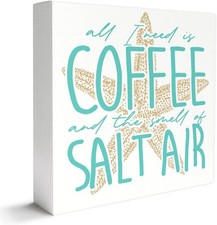 Beach Decor Wooden Box Sign, Room Home Bedroom Bathroom E