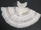 Vintage Barbie Plantation Bell Pink & White Lace Dress