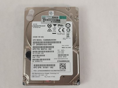 Seagate HP ST600MM0208 600 GB SAS 3 2.5 in 10K Enterprise Hard Drive