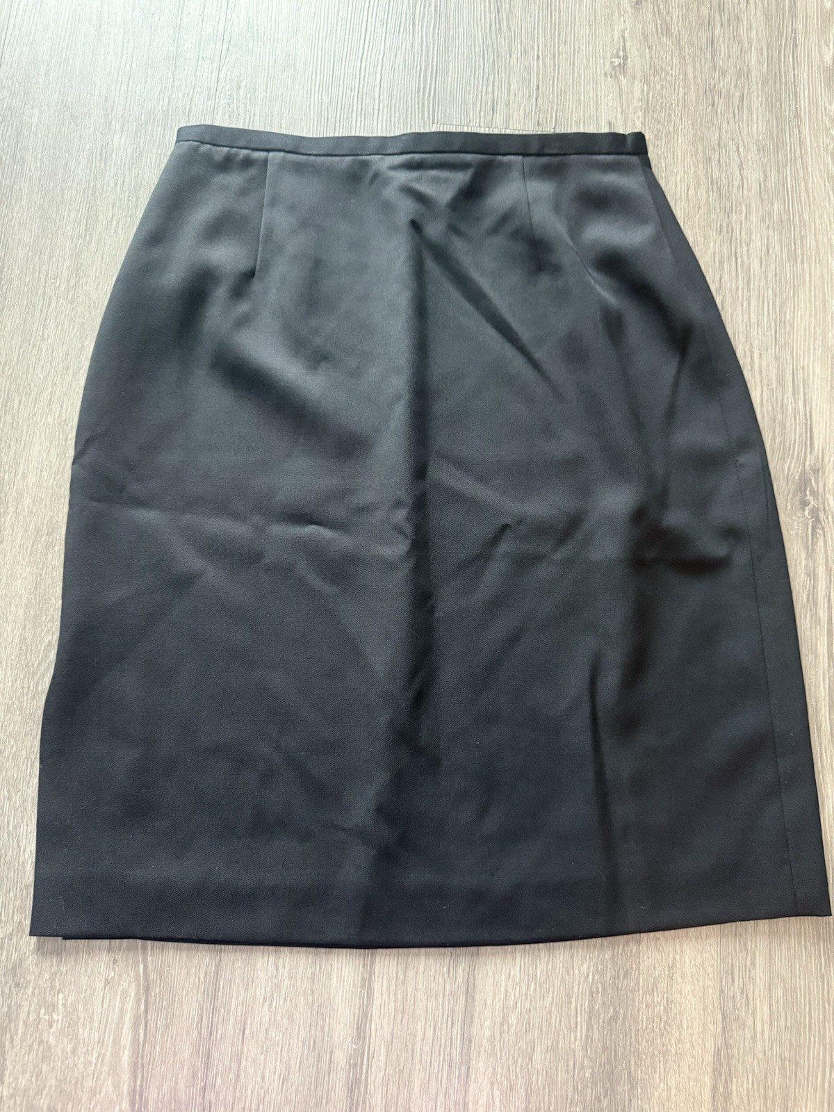 J. Crew Skirt Women's Petite Size 8 Black 100% Wool Lined Pencil Back Slit