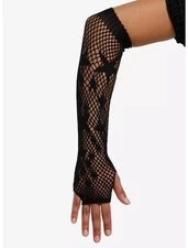 Hot Topic Black Star Fishnet Arm Warmers for Rocker Rave Gothic Party New H2F