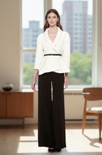 Carolina Herrera Black Silk Wide Leg Pant Size 6