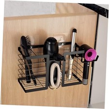 Hair Tool Organizer - Hair Dryer Holder, 3 in 1 Metal Bathroom Organizer Black
